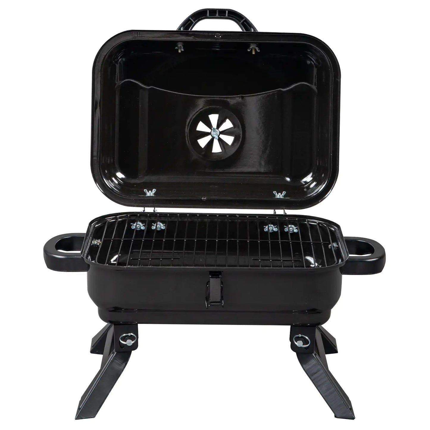 Portable Folding Charcoal Grill BBQ and Smoker with Lid