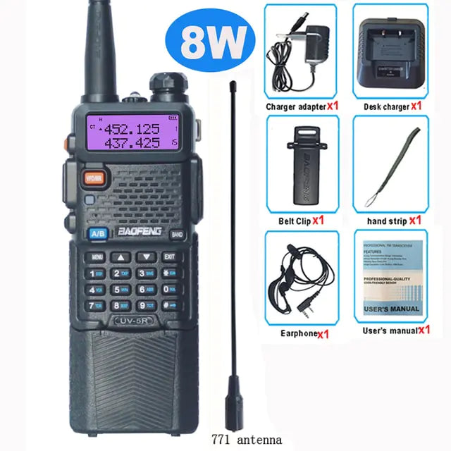 Baofeng UV-5R 3800mAh Big Battery 8W Walkie Talkie