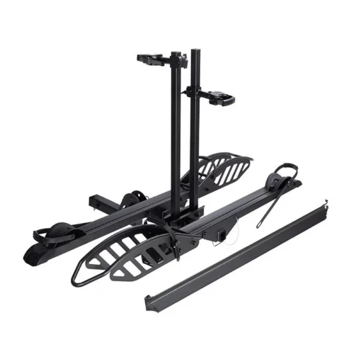 Two-bike platform hitch-mounted bicycle rack