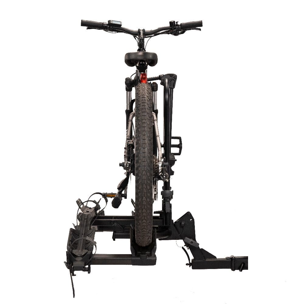 Bicycle mounted on hitch bike rack