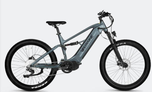 Electric mountain bike on white background