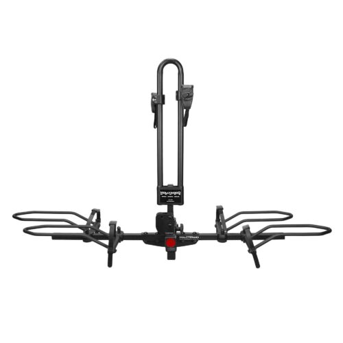 Hitch-mounted two-bike carrier rack