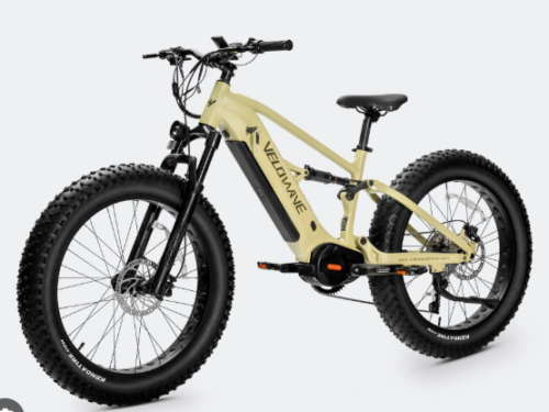 Modern electric bike with large wheels.