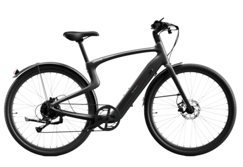 Matte black electric bicycle side profile