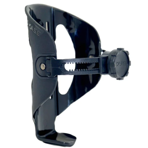 Black adjustable bike water bottle holder