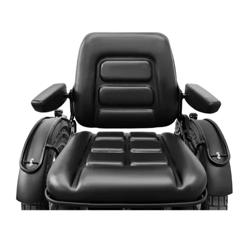 Padded black mobility scooter seat