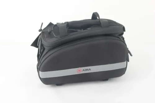 Black AIMA motorcycle tail bag