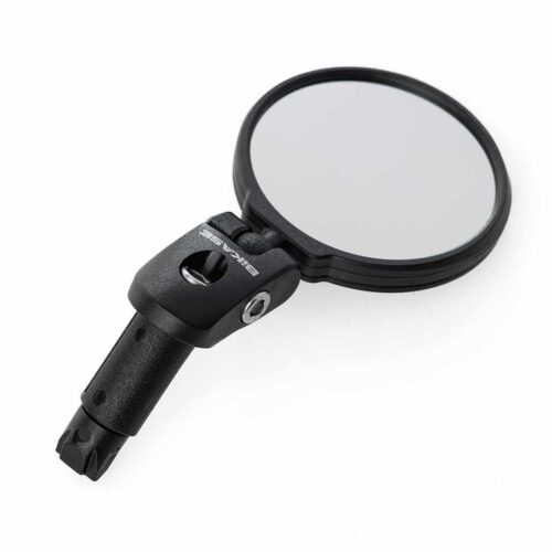Round black bicycle bar-end mirror