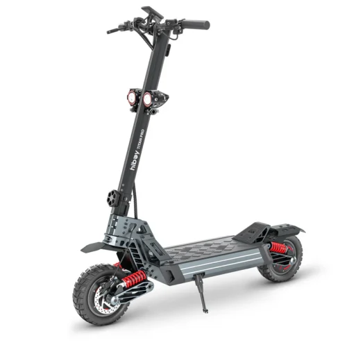 Electric scooter with red coil suspension